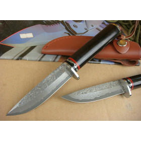 High Quality OEM Damascus Steel Hand Knife Collection Knife with Rare Ebony Handle UDTEK01214 